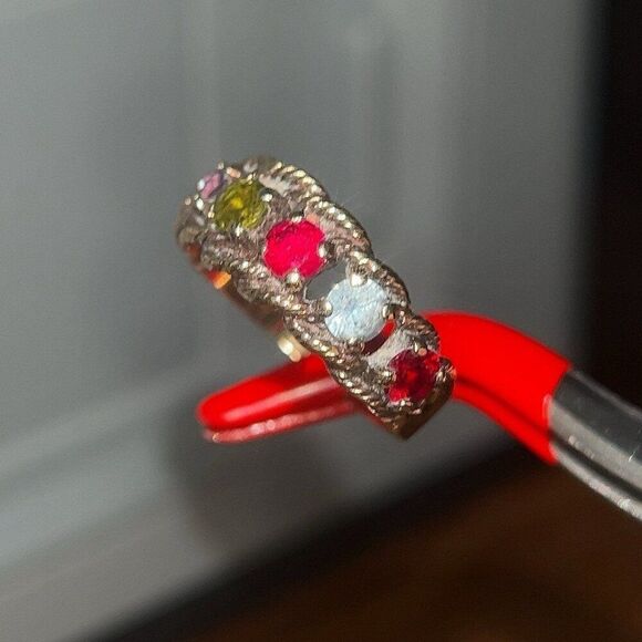 10K Gold Multi-Stones Ring - Picture 5 of 13